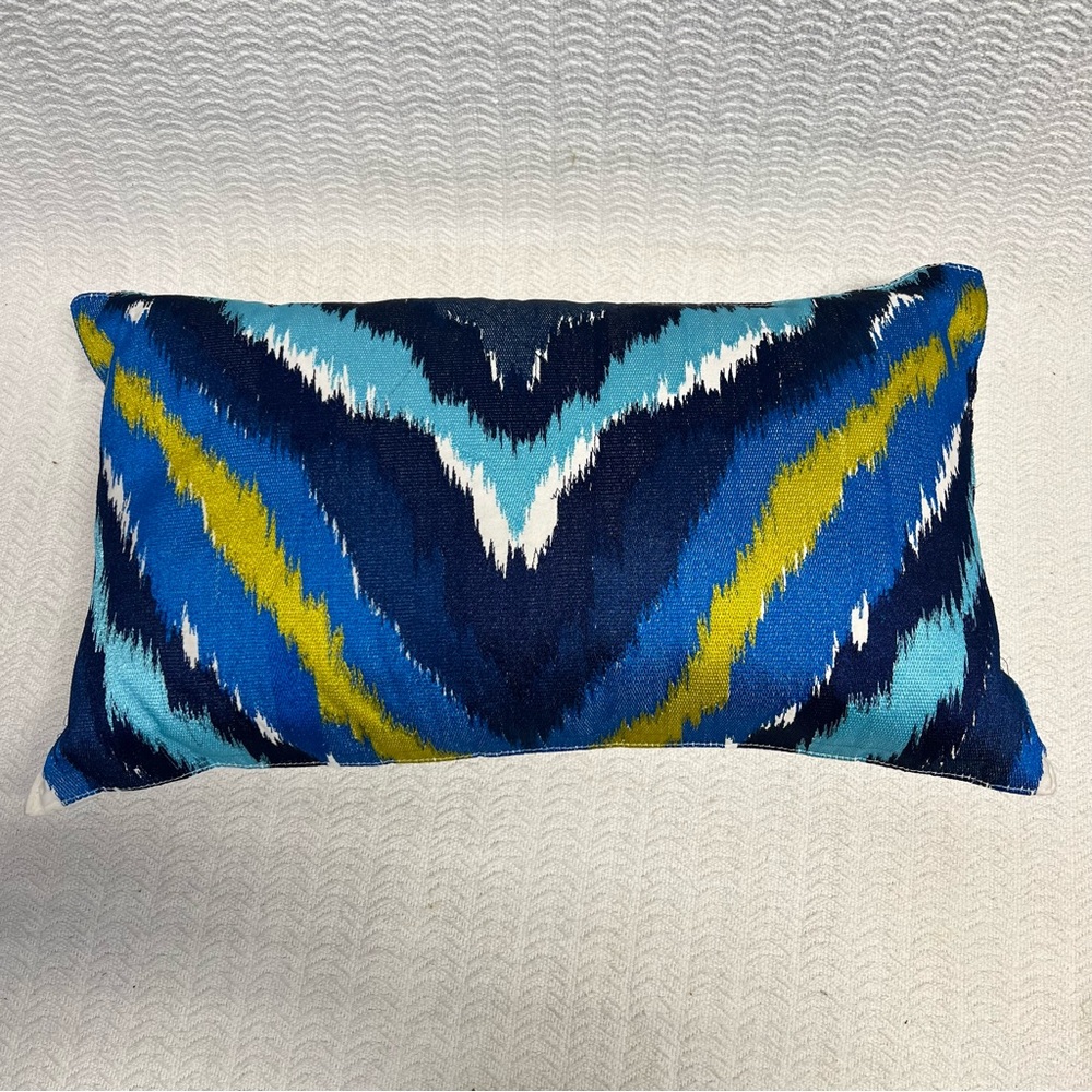 trina turk / blue multicolor peacock decorative pillow with waterfowl down